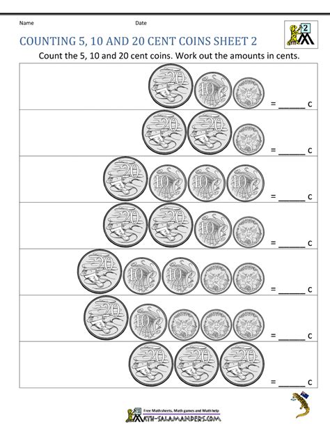 Money Worksheets Australia