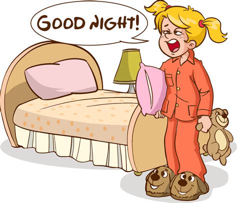 sleepy yawning kids and parents good night cartoon vector 21081209