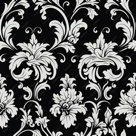 Premium AI Image | a black and white floral wallpaper with a flower design.