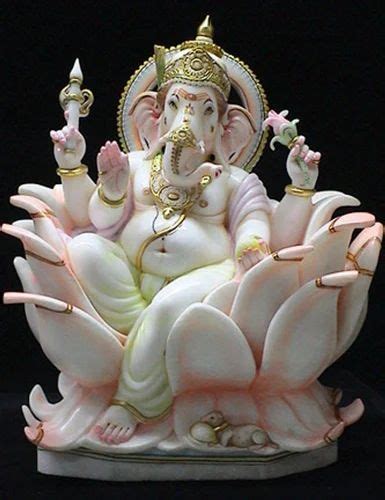 White Painted Marble Ganesh Statue 2feet H At Rs 80000 In Jaipur