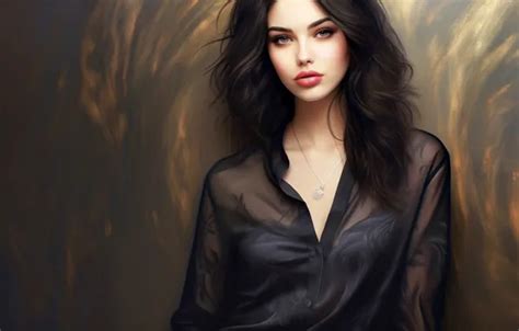Wallpaper Girl Face Portrait Makeup Brunette Art Beauty Painting For Mobile And Desktop