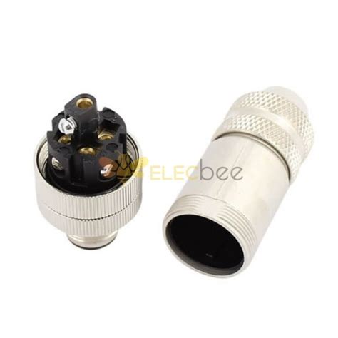 M12 Field Wireable Connector A Code Straight 5pin Male Shield Connector