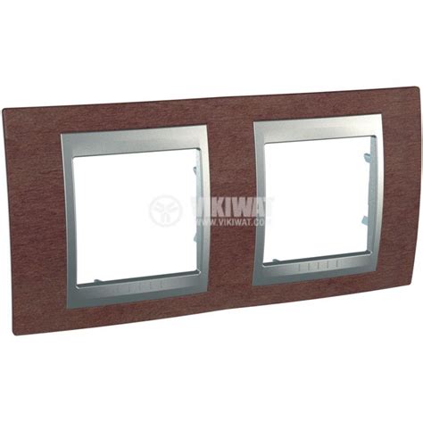 Horizontal Frame Schneider Unica Top 2 Gang Tobacco Color Mgu66