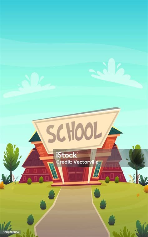Kartun Sekolah Latar Belakang Wallpaper Tempat Untuk Teks Tanda Lucu