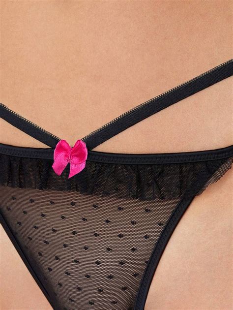 Sexy Lingerie Women S Panties Crotch Opening Transparent G Strings Thongs Solid Bowknot
