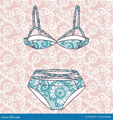 Hand Drawn Lingerie Set Stock Illustration Illustration Of Draw