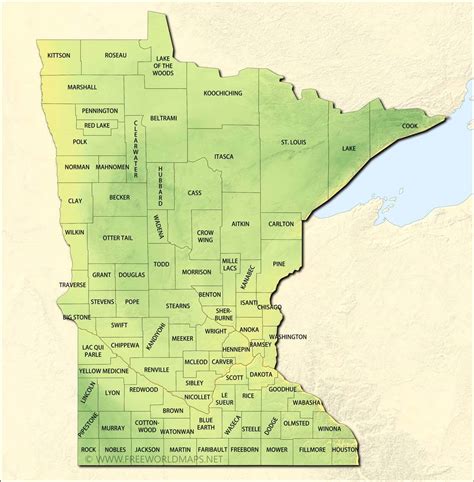 Physical Map Of Minnesota