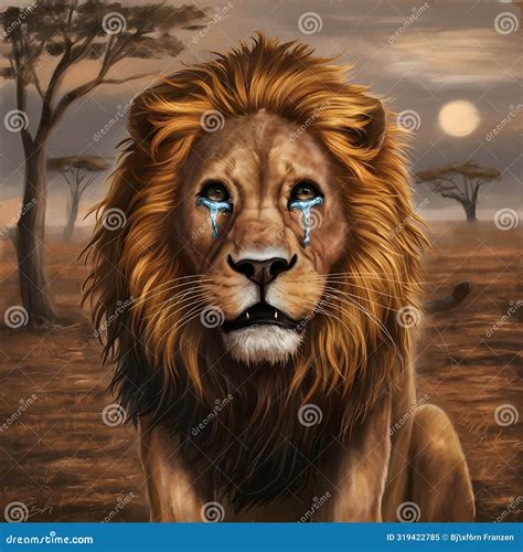 Sad Lion Stock Illustration Illustration Of Symbol 319422785