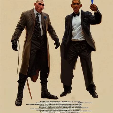 Vinnie Jones And Barak Obama Fighting In A Pub Real Stable Diffusion