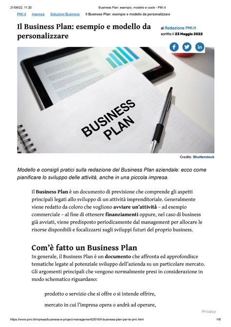 Business Plan Esempio Modello E Cosè Pmi Pmi Impresa Soluzioni Business Il Business Plan