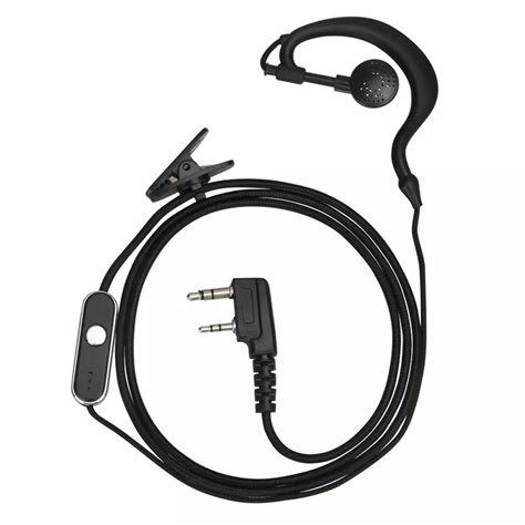 K Type Headset 2pin Mic Walkie Talkie Two Way Radio Earphone Earpiece Ear Hook Baofengmotorola