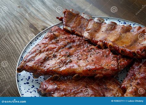 Homemade Smoked Barbecue Pork Ribs Stock Image Image Of Roast Preparation 92822711