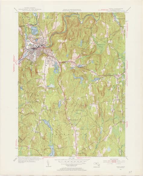 Athol Ma 1954 1956 Original Usgs Old Topo Map 7x7 Quad 31680 Ma 37