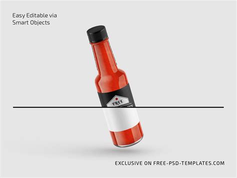 Free Red Hot Sauce Bottle Mockup Behance