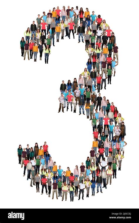 Number number 3 three people people group people group Stock Photo - Alamy
