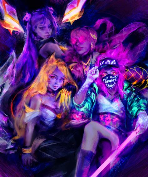 K Da Akali Ahri Kaisa Evelynn Wallpapers Fan Arts League Of