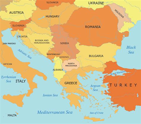 Balkan Peninsula World Map