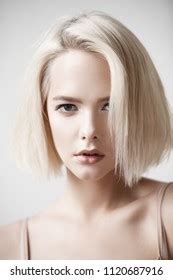 Closeup Portrait Beautiful Blonde Woman Nude Stock Photo
