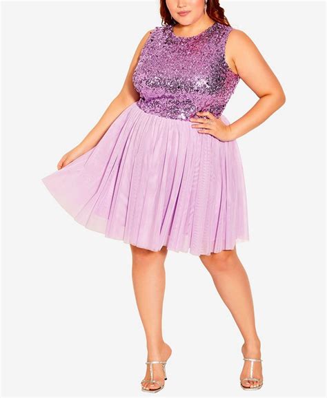 City Chic Trendy Plus Size Shine Bright Dress Macys