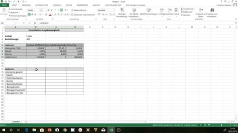 Optimale Bestellmenge Excel Vorlage