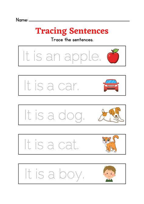 Silly Sentence Tracing Worksheets For Kids Free And Easy Print