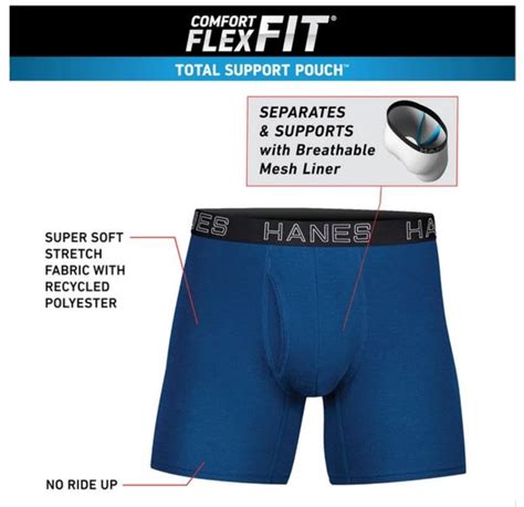 Hanes Mens Ultimate Comfort Flex Fit Total Support Pouch Boxer Brief 4