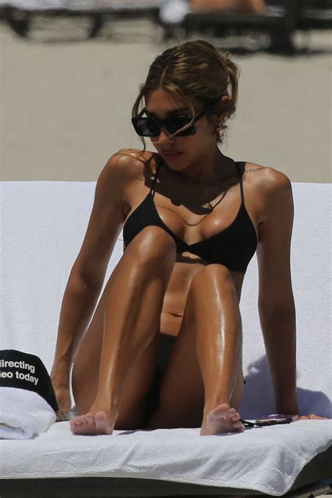 Chantel Jeffries In A Black Bikini On The Beach In Miami Celebsla