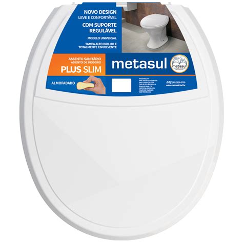 Assento Sanitário Almofadado Oval Universal Plus Slim Metasul Original