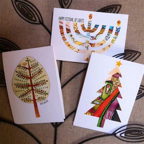 Simple Handmade Hanukkah greeting cards