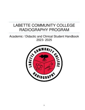 Fillable Online Radiography Program Handbook Bergen Community College