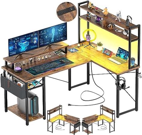 Amazon Comhoma Gaming L Shaped Computer Desk Home Office Desk