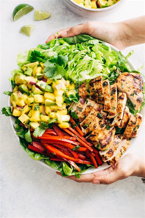 Fiesta Chili Lime Chicken Salad With Mango Avocado Salsa Recipe