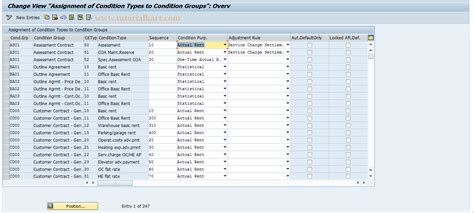 RECDCONDGROUPREL SAP Tcode Maintenance Condition Types Groups