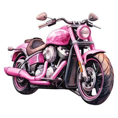 Premium AI Image | beautiful pink Motorcycle watercolor clipart ...