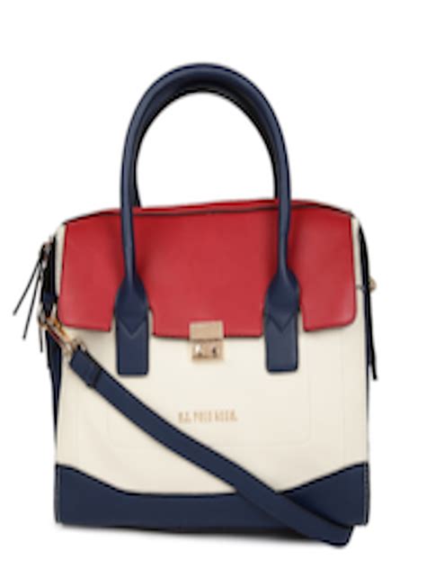 Buy Us Polo Assn Women Red And Off White Colourblocked Handbag