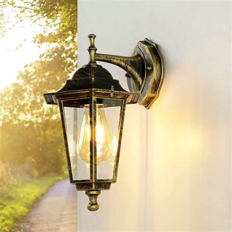 Lampada Da Parete Esterna IP44 LED Bronzo Britannico LED E27 60W