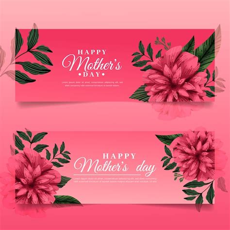 Free Vector | Hand drawn mother's day banners collection