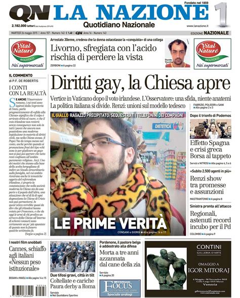 Le Prime Pagine Dei Quotidiani Che Sono In Edicola Oggi Maggio