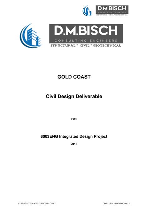 SOLUTION: Integrated Design Project: Civil Design Deliverable - Studypool