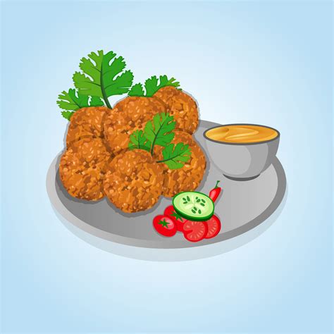 Creative Falafel Premium Illustration Design. Vegetable Isolated Food