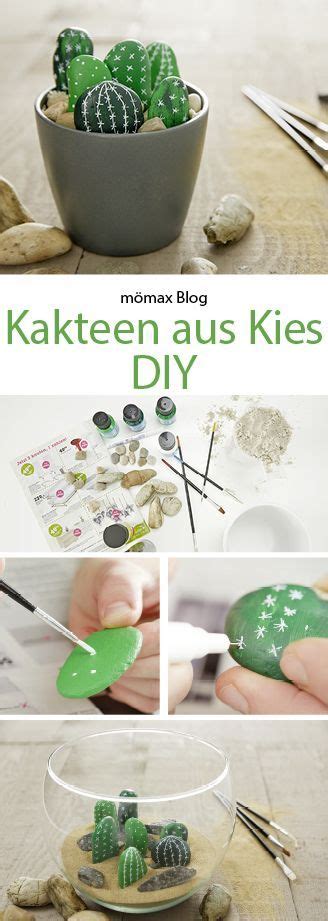 Kakteen Aus Kieselsteinen Selber Machen Diy Stones Plant Paint