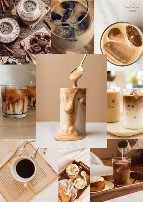 Coffee Inspired Mood Board Coffee Art Digital Wallpaper Mood Board