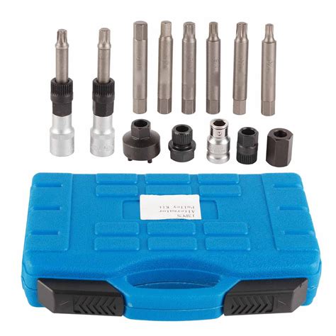 13 Pcs Alternator Pulley Tool Kit Freewheel Removal Decoupling Puller