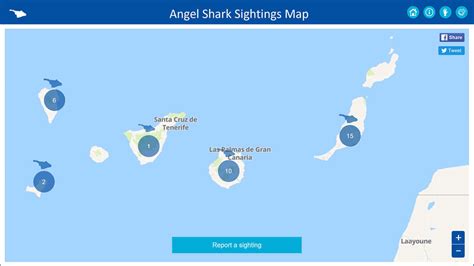 Angel Shark Sightings map - Octophin Digital