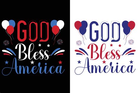 God Bless America Quotes T Shirt Th Of July T Shirt Design