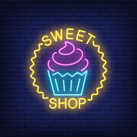 50+ фото идей неоновых вывесок для магазинов сладостей, кондитерских ...
