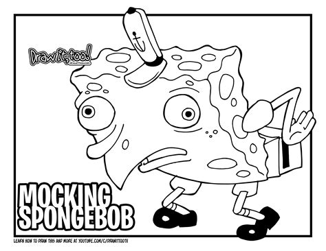 How to Draw MOCKING SPONGEBOB (Spongebob Squarepants) Drawing Tutorial - Draw it, Too!