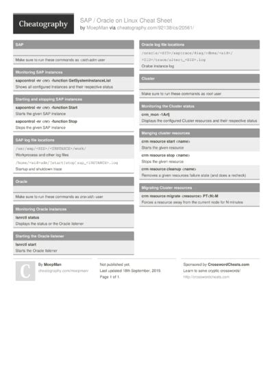 44 Oracle Cheat Sheets Cheat Sheets For Every Occasion