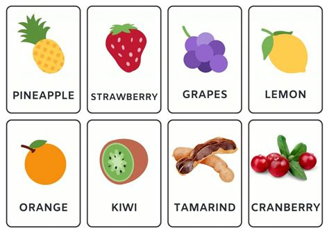 Lista De Fruta Em Inglês