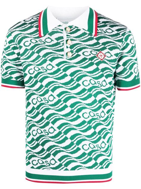 Casablanca Poloshirt Mit Flaggen Print Farfetch